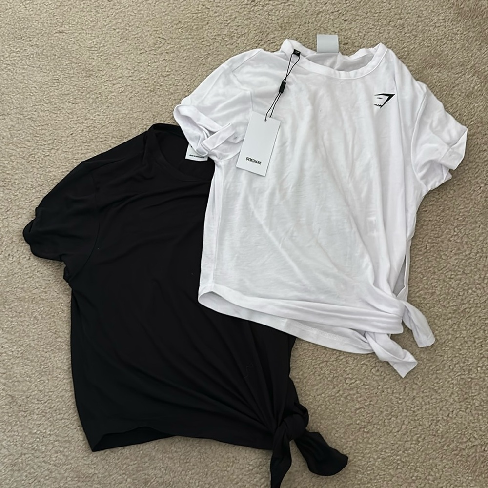 Two Gymshark tshirts with bow